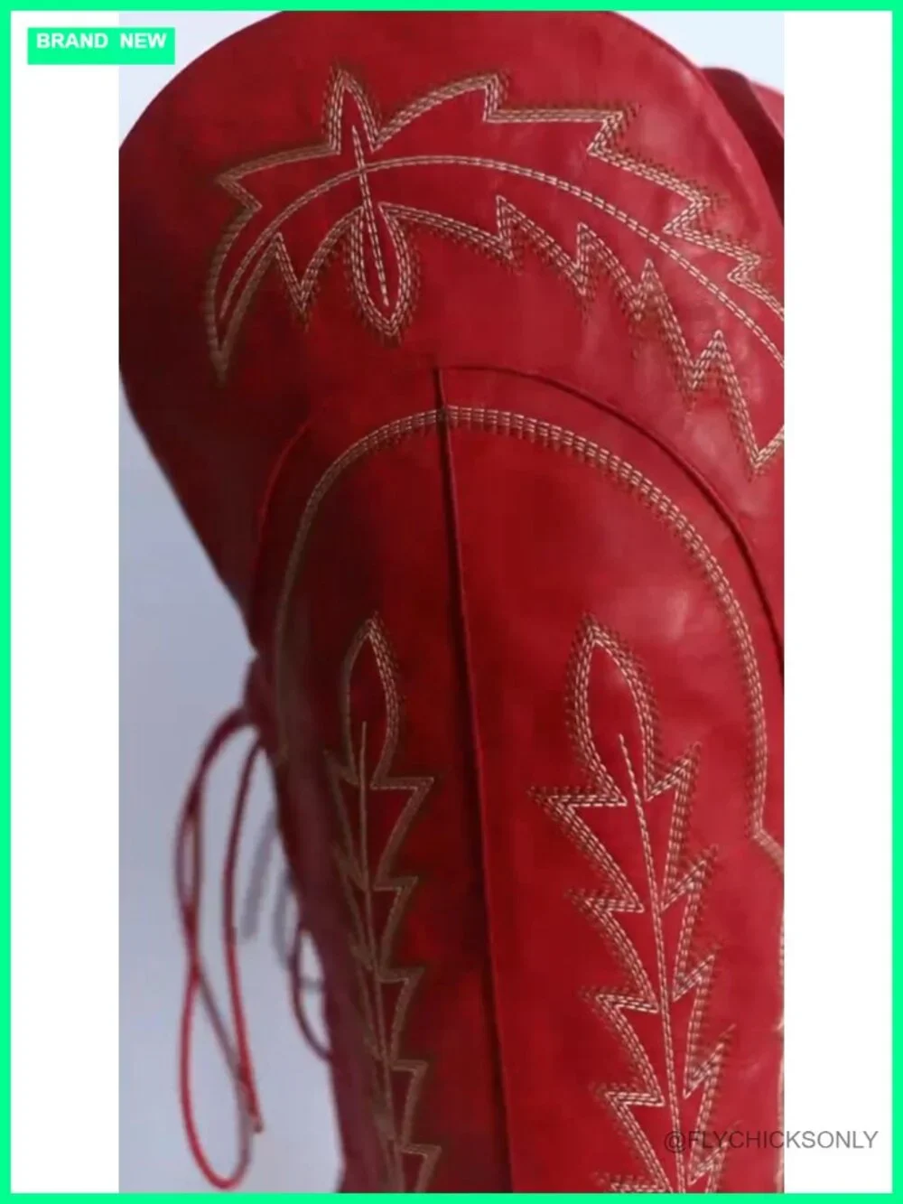 Faux Leather Thigh High Cowboy Boots Pointed Toe Block Heel Western